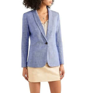 NEW J Crew Parke Blazer Linen Blend light Blue Career Office Academia Preppy 00